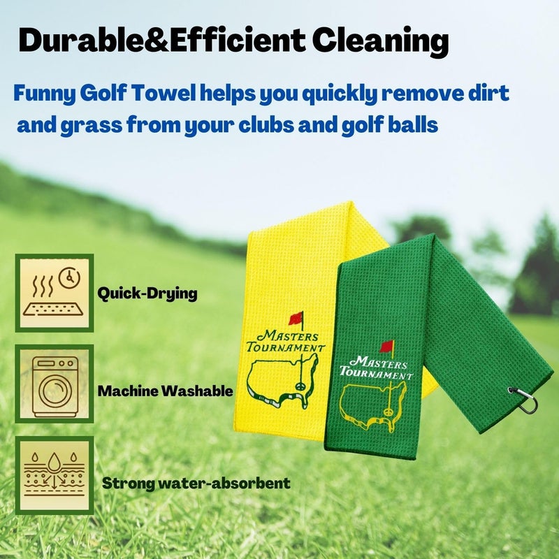 Amitrely Funny Golf Towel, Marsters Tournament, Funny Golf Towel for Golf Bags with Clip, Golf Gift for Men Husband Boyfriend Dad, Birthday, Cristmas Gifts for Fan (Yellow) - Image 5